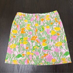 Lilly Pulitzer Pink Tropical Fish A-Line Skirt